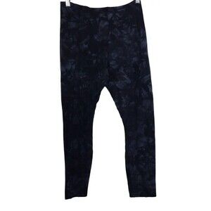 LYSSE Womens Tie Dye Pull On Stretch Cropped Athletic Leggings Blue Black Medium